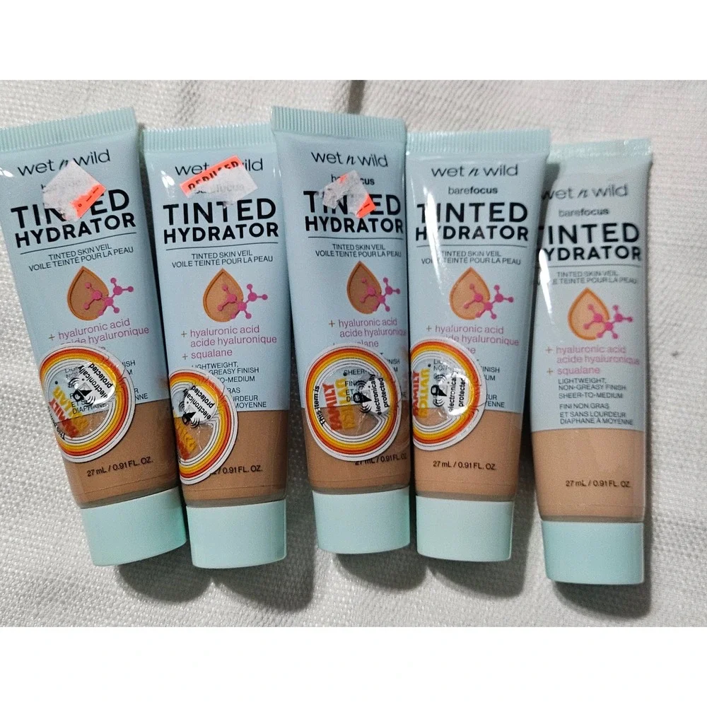5pk Wet n Wild Bare Focus Tinted Hydrator Bundle Medium Deep Tan Hyaluronic Acid